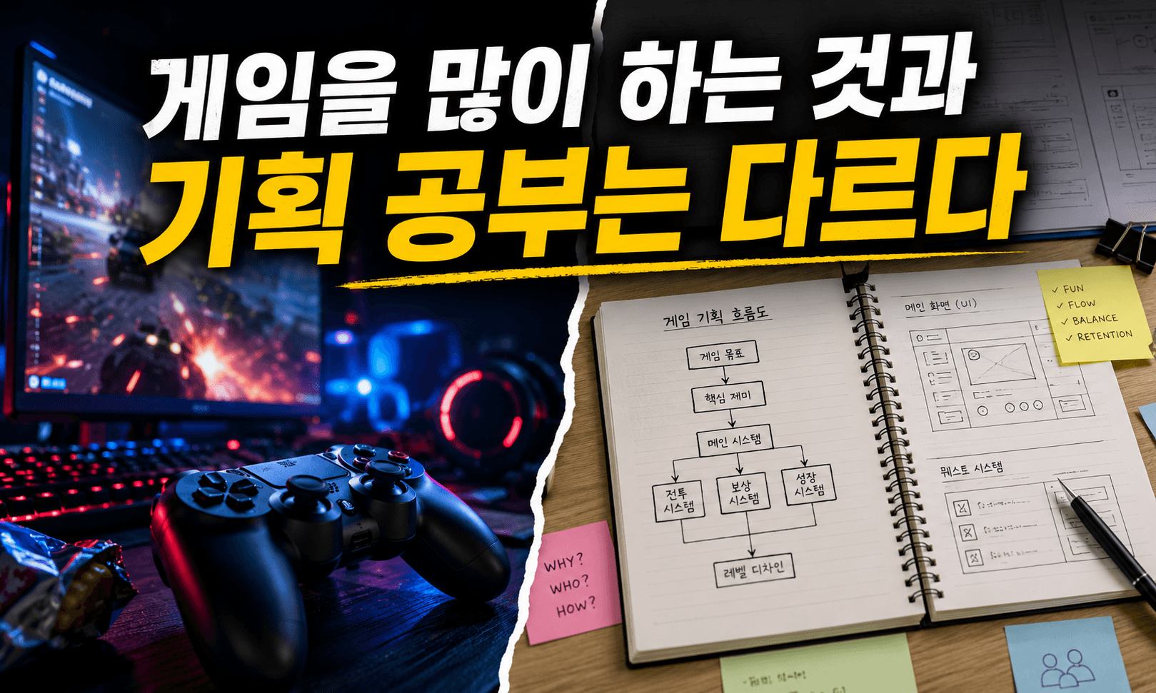 게임을 많이 하는 것과 기획 공부는 다르다